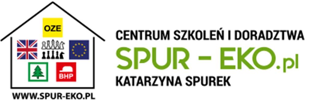 Oferta szkoleń i doradztwa SPUR-EKO.pl Centrum Szkoleń i Doradztwa SPUR-EKO.pl to firma rodzinn