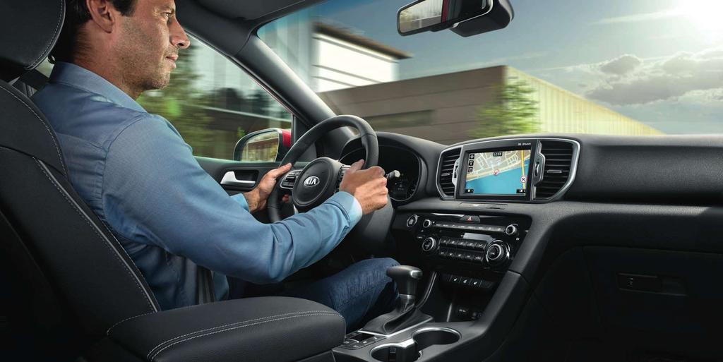 Stylistyka wnętrza wersji GT Line Sportowy charakter Wnętrze nowej Kia Sportage w wersji GT Line zachęca do dynamicznej jazdy.