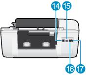 Tył drukarki 14 Port USB 15 Gniazdo zasilania 16 Port