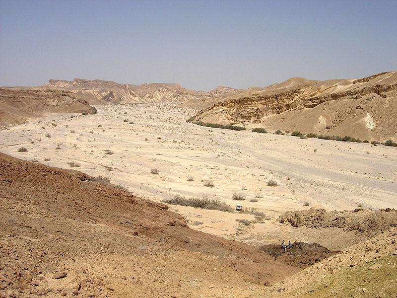 Rys. Zdjęcie własne, Internet Wadi. Koryto cieku wodnego na ogół suche przez cały rok.