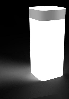 narożniki lub przestrzeń pod biurkiem). Pierścień ochronny jest niewidoczny i rozciąga się na około 60 cm od środka urządzenia.
