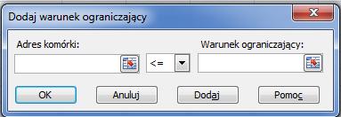 Narzędzia analityczne Po aktywacji SOLVER a należy: 1. Wskazać komórkę celu optymalizacji 2. Wybranie warunku zbieżności równania 3. Zdefiniowaniu zmiennych 2. 1. 3. 41 Narzędzia analityczne Definiowanie warunków ograniczających: 1.