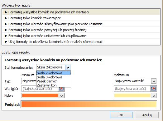 Wyróżnienie może być realizowane poprzez: 1. Format czcionki 2. Format ramki 3. Format tła 4. Ikony 5.