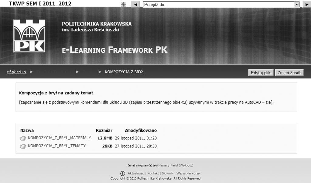 60 F. Nassery Blended learning in Teaching of Computer Techniques in Architectural Design CAD Figure 4: Teaching documentation provided in modules tutorials and example works Each of the modules