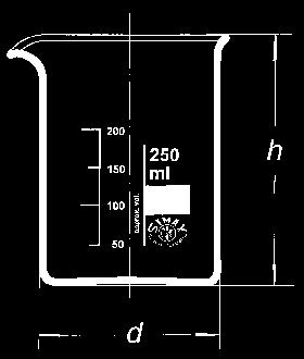 Zlewka, forma niska, z wylewem Beakers, low form, with spout ISO 3819, DIN 12 331, CSN 70 4031 Pojemność d h 632.