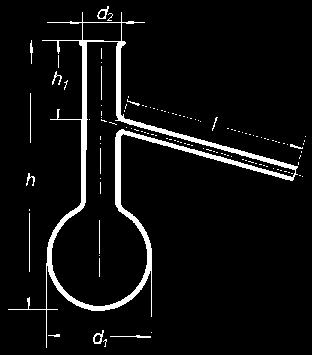 ramieniem górnym w środku szyjki Flasks fractionating side, arm sealed at the middle part of neck
