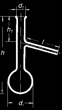 Kolba destylacyjna Englera Flasks fractionating, Engler PN 70 4047 Pojemność h h d d l 1 1 2 632.