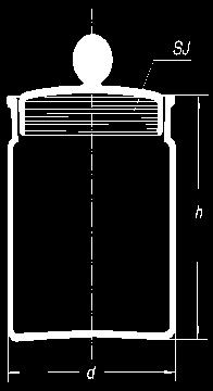 Naczynko wagowe wysokie Bottles weighing, with ground in stopper, tall form, DIN 12 605, PN 70 0126 Pojemność d h
