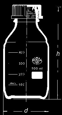 Butelka z plastikową niebieską nakrętką PP (sterylizacja do 140 C) Reagent bottles with screw GL 45 acc. to DIN - complete, marked SIMAX ISO 4796-1 Pojemność d h GL 632.