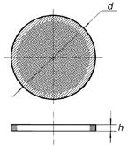 sintered, flatground, ground edges d h Porowatość 632.