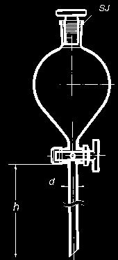 Rozdzielacz kulisty, z korkiem ze szlifem Funnels separatory, globe shape, with stopper PN 70 4083 Pojemność d h. 632.