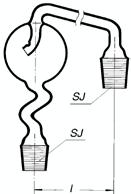 Nasadka rozpryskowa, pionowa z wkraplaczem i łącznikiem Splash head vertical, with separatory dropping funnel (bridge shaped) CSN 70 4205 Pojemność l 632.
