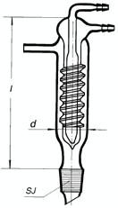Chłodnica spiralna, szlif zewnętrzny, z płaszczem chłodzącym Condenser with spiral core and jacket l Ilość 632.