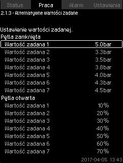 Polski (PL) 7.5.4 Alternatywne wartości zadane (2.1.3) 7.5.5 Indywidualne sterowanie pompy (2.1.4) Rys. 27 Alternatywne wartości zadane Rys.