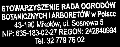 Sekretariat Stowarzyszenia Rady Ogrodów Botanicznych i Arboretów w