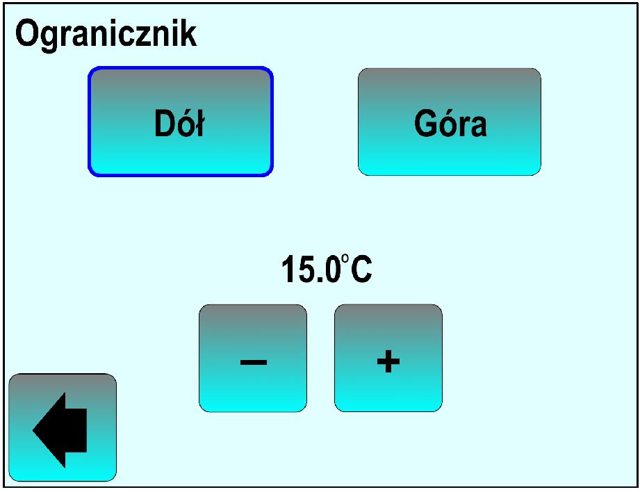 Przycisk akceptacja wyboru i powrót do poprzedniej pozycji ustawień.