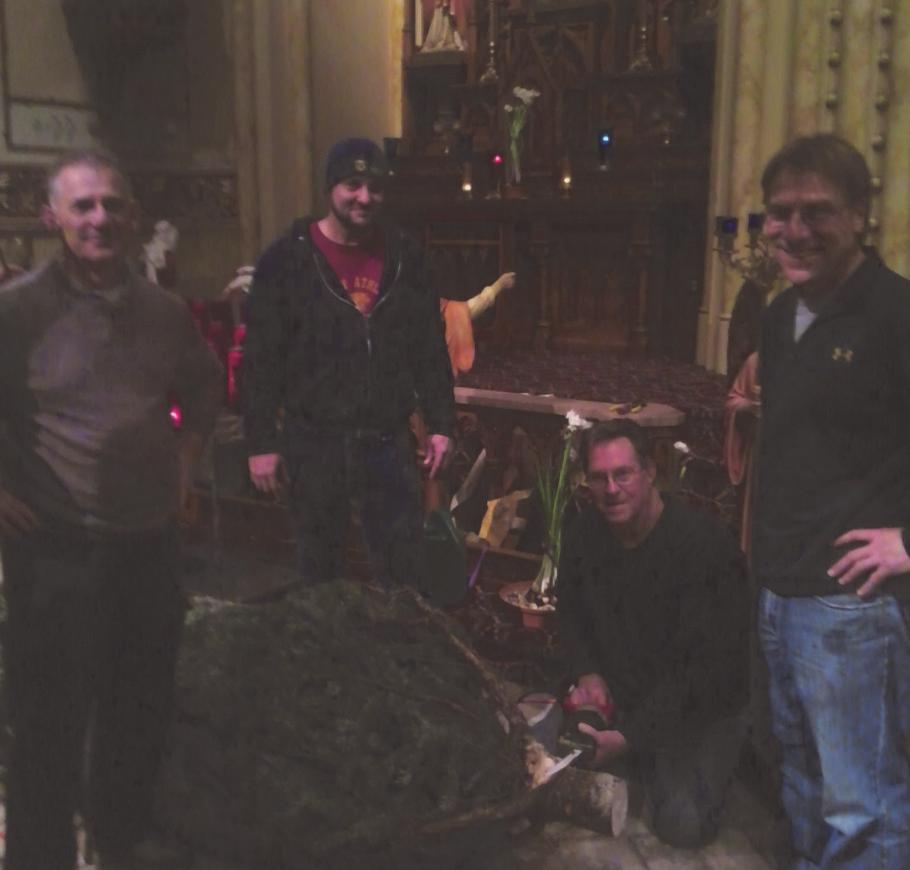...a few of the elves who helped decorate our church...the Buchanan family, Bob Sadowski, Bob Molinski, Dan Kane, and St. Stan s own counterpart to the K Mart Jingle Bells commercial, Bob Bartczak!