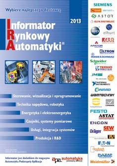 Informator Rynkowy Automatyki coroczny dodatek do APA Informator Rynkowy Automatyki (IRA) to przewodnik po produktach i usługach dla sektora przemysłowego oraz rozbudowany katalog firm branżowych.