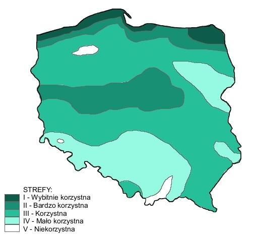 Strefa IV - mało korzystna, Strefa V niekorzystna. Zgodnie z podziałem wprowadzonym przez Ośrodek Meteorologii IMGW, Gmina Sochocin leży w strefie II bardzo korzystnej.