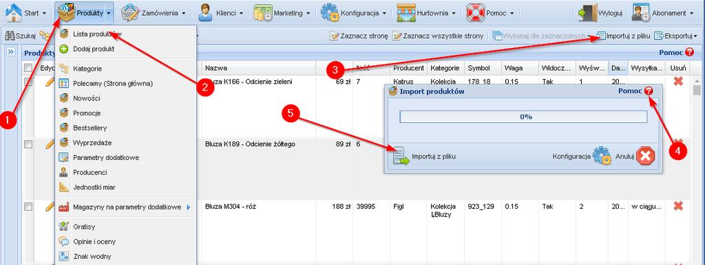 Importowanie własnego pliku XML lub CSV do sklepu Oprogramowanie Sky-Shop.