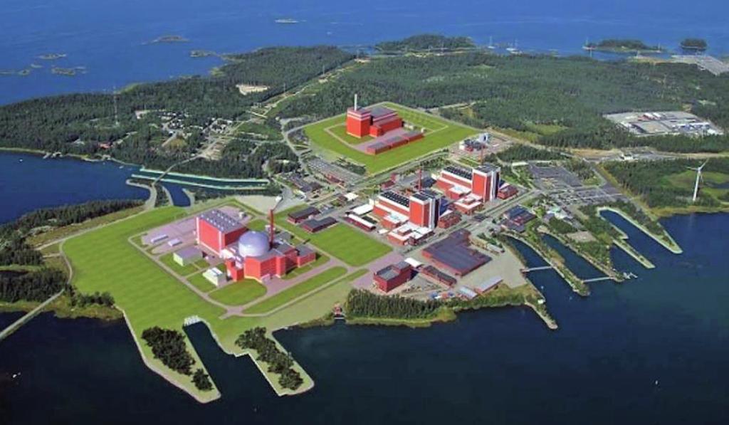 Wytyczne wspomagające działania przedsiębiorstw krajowych w budowie elektrowni jądrowych Rysunek 3. Kompleks elektrowni na wyspie Olkiluoto w Finlandii.