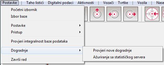 Opcija Sprawdź nowe aktualizacje dozvoljava provjeriti, da li na stranici www.tachospeed.pl ima dostupnih novi aktualizacija.
