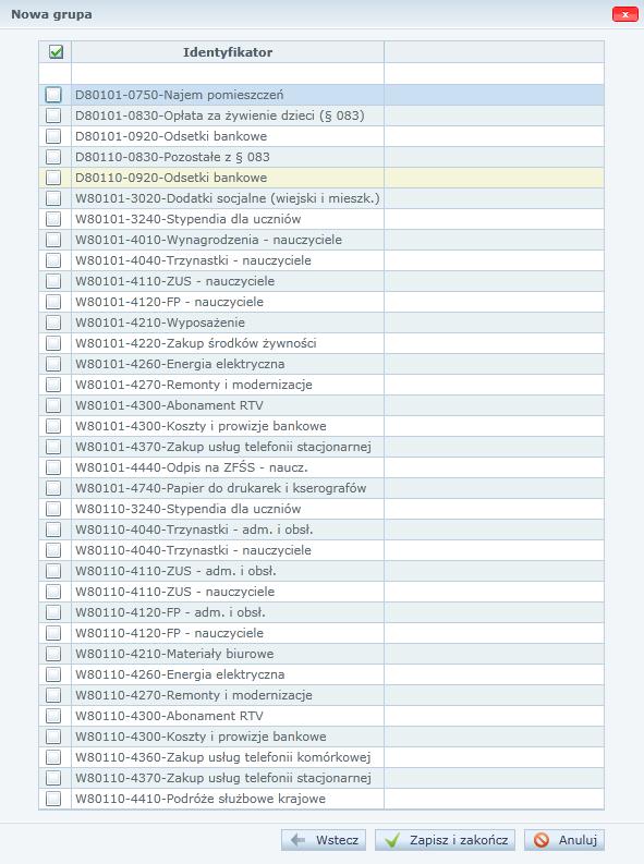 Uzupełnianie słowników 11 6. Kliknij przycisk Zapisz i zakończ. Ćwiczenie 11.