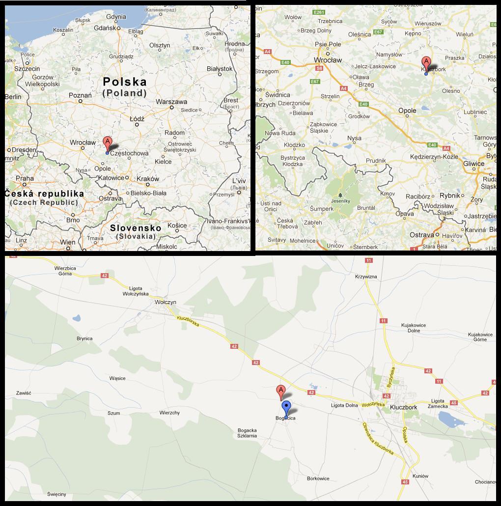 Anfahrtsplan Hotel Nad Stawem Plac Targowy 1, 46-243 Bogacica GPS-Koordinaten: N50 o 58 5.34 E18 o 8 7.