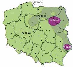 Podczas prac prowadzonych na Politechnice Gdańskiej opracowano rodzaj funkcjonalny PG asfaltów dla różnych poziomów prawdopodobieństwa: 50%, 80%, 85%, 90%, 95%, 98%. Ocenie poddano m.