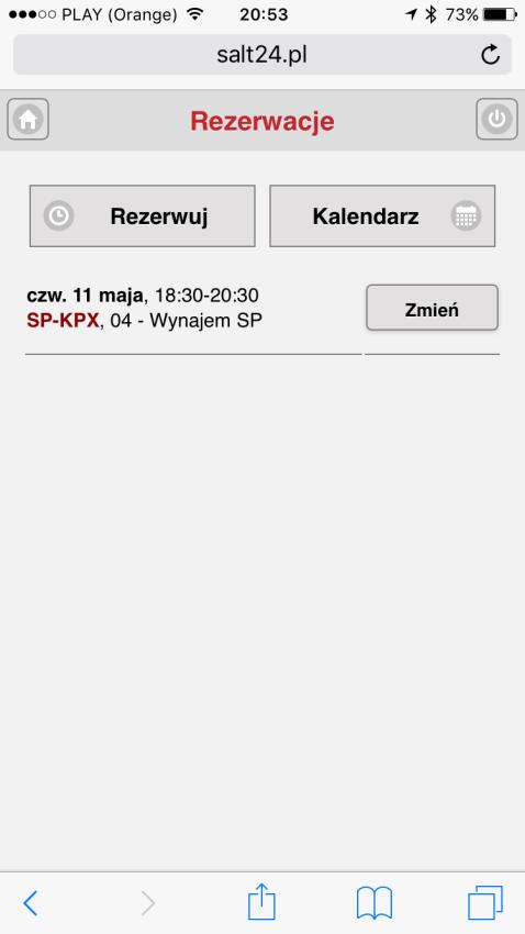 Str. 19 Rezerwacje Rezerwacje w wersji mobilnej Zarządzanie rezerwacjami możliwe jest również z poziomu aplikacji mobilnej.