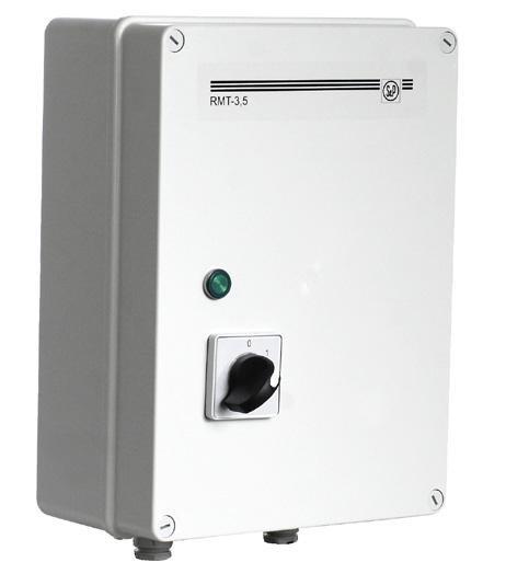 Akcesoria elektryczne RB, RT RB - jednofazowy ( V / Hz), pięciostopniowy regulator transformatorowy (8 V, V, V, 6 V, V).