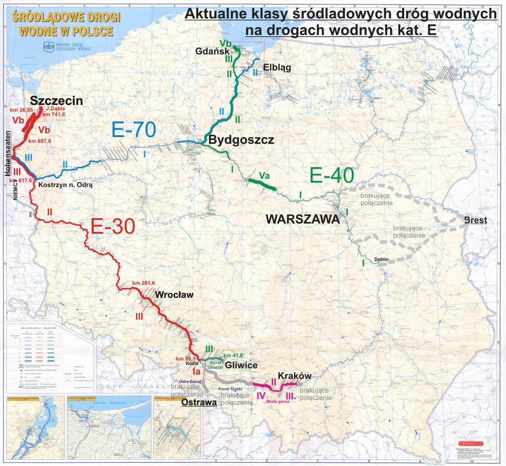 Plany rozwoju polskich śródlądowych dróg wodnych Na regres żeglugi śródlądowej główny wpływ ma zły stan techniczny dróg wodnych.