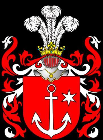 rechts und links von je einem goldenen Sterne begleitet; Helmschmuck: drei Straußenfedern.