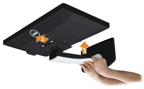 Powrót do spisu treści Ustawienia monitora Przewodnik użytkownika monitora Dell P2212H/P2312H Podłączanie podstawy Podłączanie monitora Organizacja przebiegu kabli Podłączanie panelu dźwiękowego