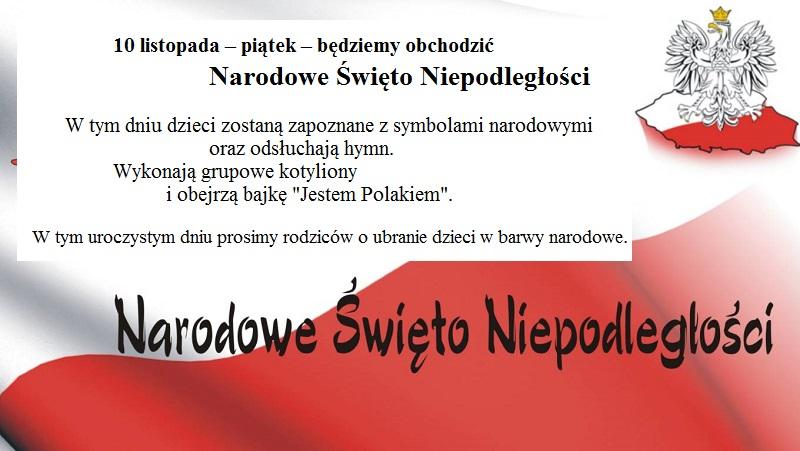 11.XI - Dzień Niepodległości. Polsko kochana, dziś święto Twoje, dlatego właśnie ze sztandarem stoję. W hołdzie żołnierzom, w hołdzie wolności, w hołdzie poczucia ludzkiej godności.