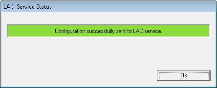 Access Professional Konfiguracje pl 35 Dane konfiguracji LAC service restart (Ponowne uruchomienie usług LAC) LAC service stop (Wyłączenie usług LAC) Wysłanie do kontrolerów LAC jest konieczne w