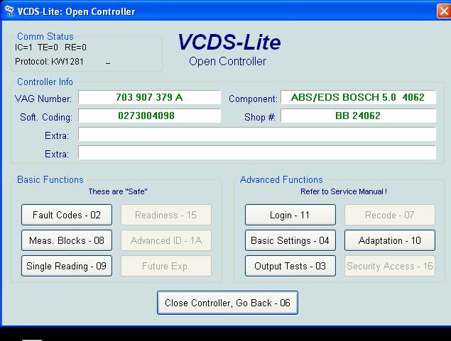 Rys.7. Oprogramowanie VCDS-Lite Procedura sprawdzania i kasowania błędów 03-ABS Brakes 1. 2. 3. 4. 5. Wydruk raportu (Print Codes) 6.