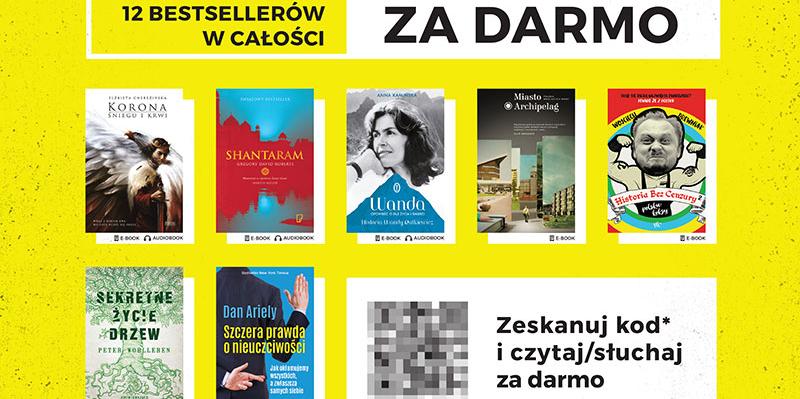 audiobooków i e-booków Aby wziąć w niej udział, należy pobrać aplikację mobilną Woblink i za jej pomocą zeskanować kod, dzięki któremu zyskamy dostęp do wirtualnej biblioteki Czytanie i słuchanie