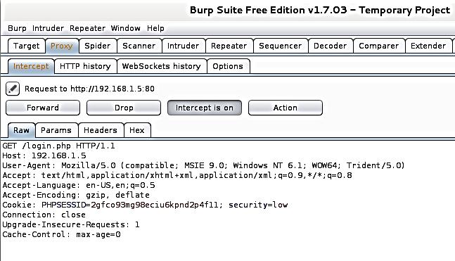 Analiza wybranych narzędzi do skanowania systemów informatycznych Przeglądarka będzie przekazywała cały ruch na port 8080 do narzędzia Burp Suite, które dalej przekieruje do właściwego celu.