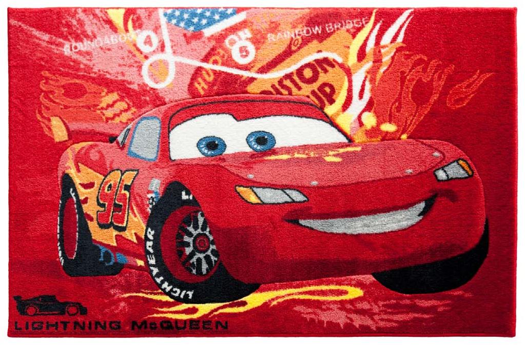 Dywan Disney Cars Lighting McQueen 133x190cm 89046-88985 czerwony