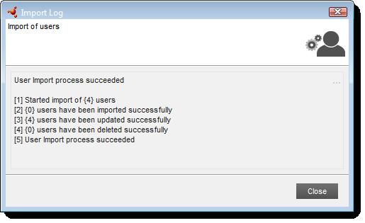 Strona 78 Rys. 71: Przykład podsumowania importu zakończonego powodzeniem Sekcje 2, 3 i 4 powyżej pokazują liczbę użytkowników, na których importowanie miało wpływ, dla wszystkich możliwych procesów.