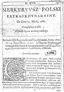 Merkuriusz Polski Pierwsza wzmianka: W. Chłędowski (1816) - O początkowych pismach periodycznych 1816 Pierwsze omówienie: J. S.