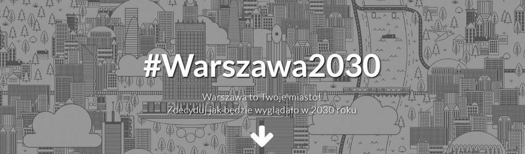 #Warszawa2030 Cel Pomysł Efekt Projekt #Warszawa2030 miał na celu wypracowanie wizji stolicy za kolejnych 15 lat.