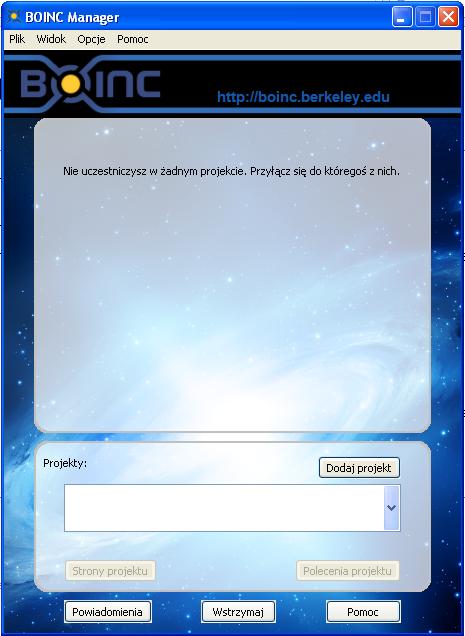 5. Kolejnym etapem jest dodanie do BOINC Manager'a nowego