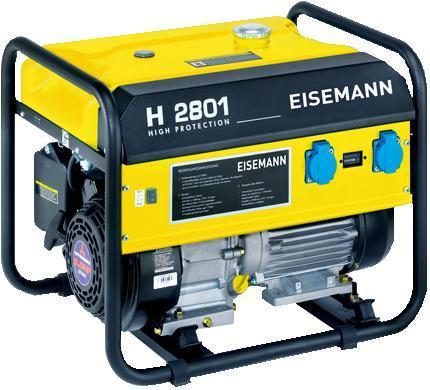 EISEMANN H 2801 HIGH PROTECTION IP 54 Elektryczna moc 1~ (cos 1,0) VA 2500 Elektryczna moc 1~ kw 2,5 Napi cie 1~ V 230 Maksymalny pr d 1~ A 11 Pr d 1~ (Schuko) A 11 Maks.