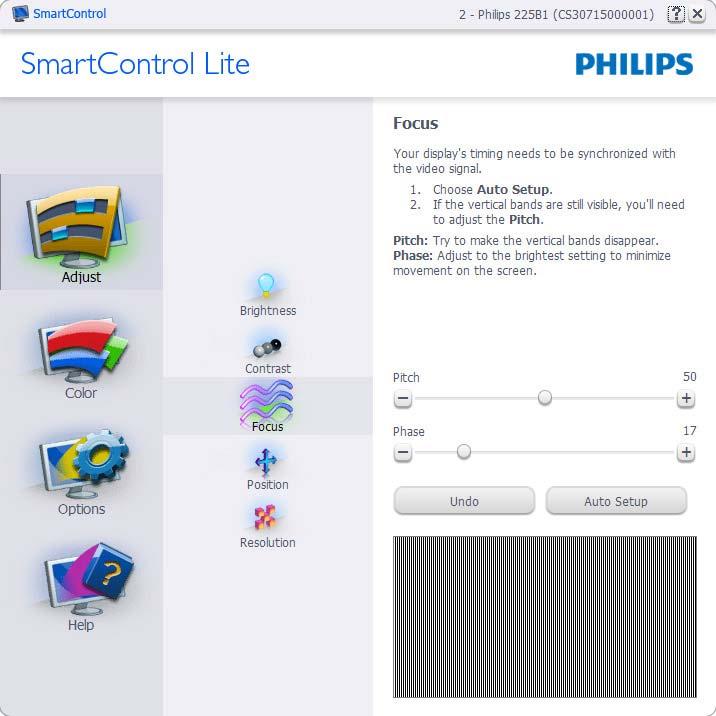 3. Optymalizacja obrazu Rozpoczęcie w okienku Standard (Standardowe): Menu Adjust (Dostosuj): Menu Adjust