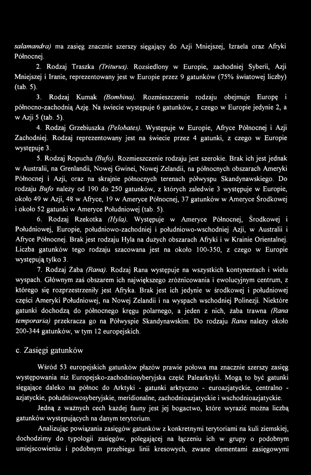 Rodzaj Ropucha (Bufo), Rozmieszczenie rodzaju jest szerokie.