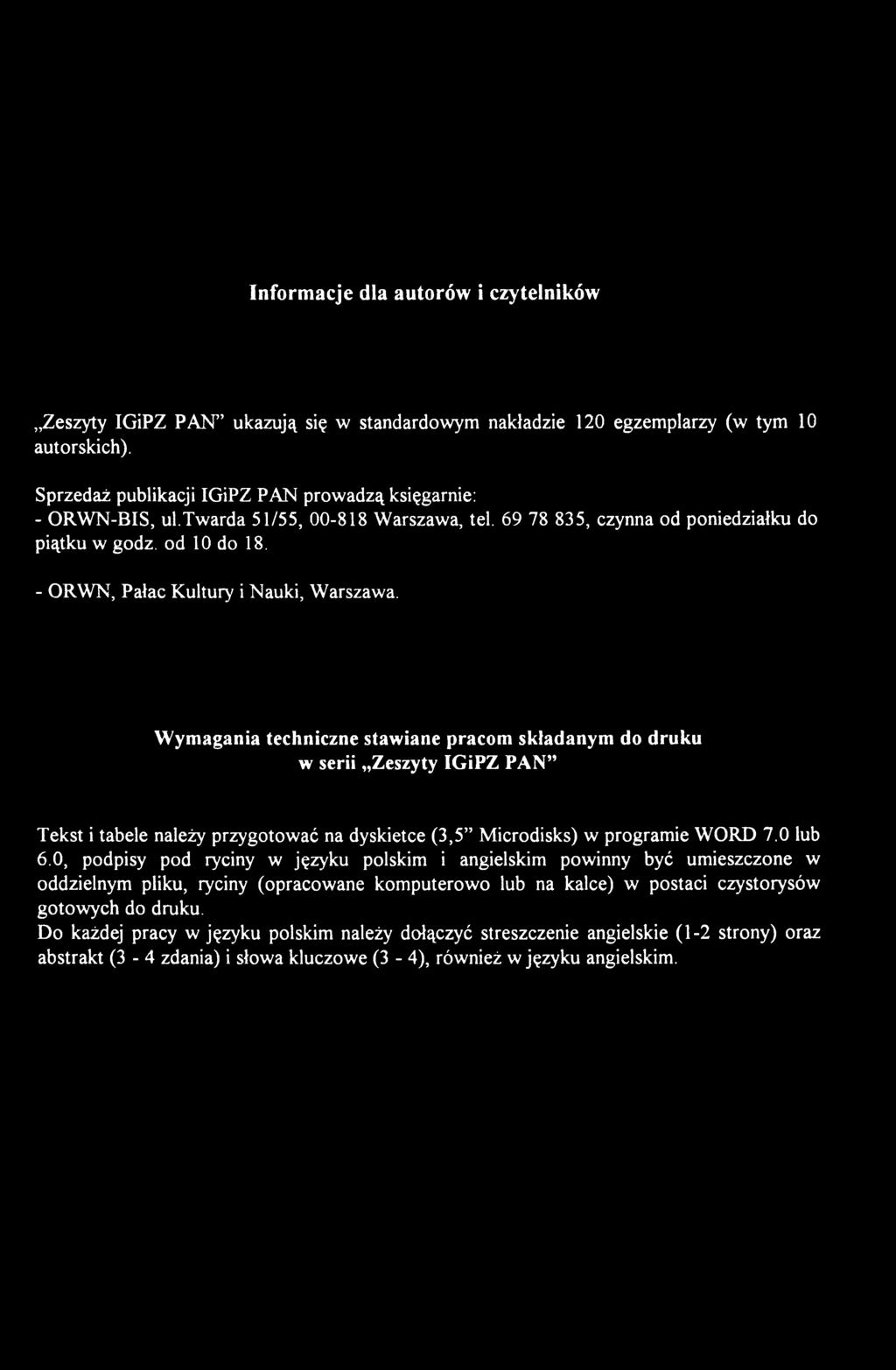Microdisks) w programie WORD 7.0 lub 6.