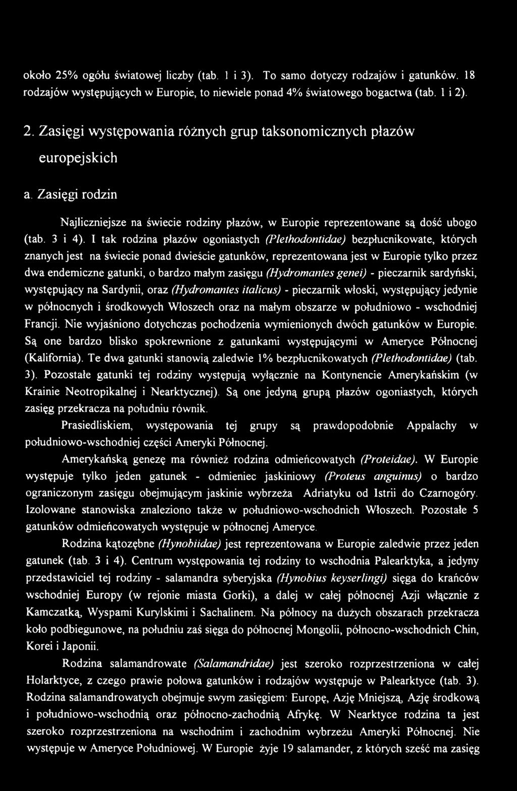 małym obszarze w południowo - wschodniej Francji. Nie wyjaśniono dotychczas pochodzenia wymienionych dwóch gatunków w Europie.