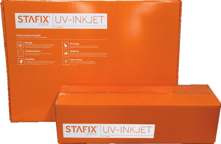 DANE TECHNICZNE PRODUKTU ARKUSZE STAFIX STATIC UV-INKJET BIAŁY PRZEZROCZYSTY Folia Nośnik Folia Nośnik Waga g/m2 36.3 200 45.5 200 Siła mm 0.05 0.305 0.05 0.305 Łączna waga g/m2 236.3 245.